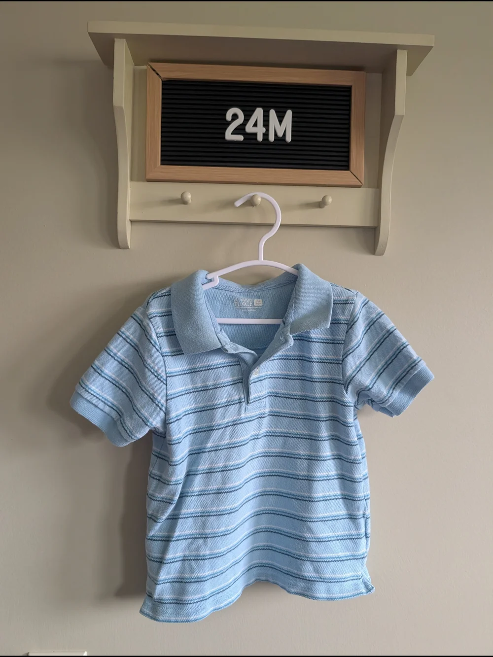 The Children's Place Light Blue Striped Polo